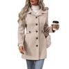 Autumn Ladies Mid-length Temperament Woolen Coat Lapel Button Temperament Slim Woolen Jacket