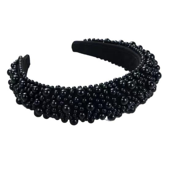 Imitation Pearl Hair Hoop Wide Heightened Headband Flexible Comfortable Fit Hair Hoop Hair Accessory