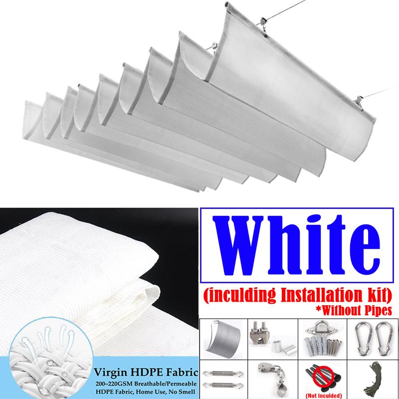 

Белый уличный тент с защитой от ультрафиолета, телескопическая волнистая сетка, навес от солнца для двора, выдвижной навес для затенения бассейна 0.8x3m