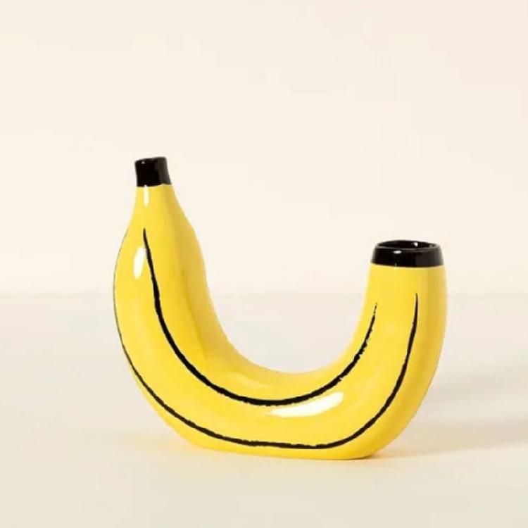 Modern Banana Shape Resins Vases Home Decors for Enhancing Living Room or Dining Table Flower Arrangement Container