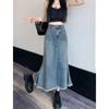 Jupe en jean fishtail taille haute rétro Printemps & Été pour femmes