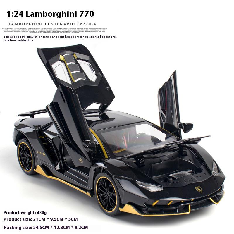 1/24 Scale Lamborghini LP770-4 Super Muscular Sports Car Alloy Metal Diecast Computer Desktop Ornament Automotive Interior Gift Box