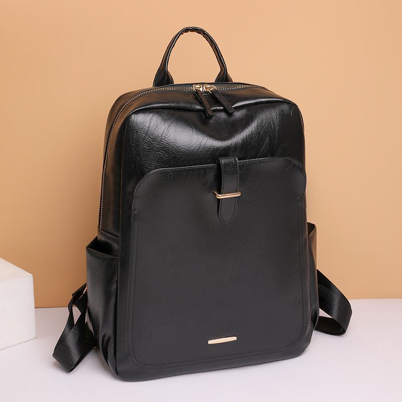 PU Leder Laptop Rucksack für Damen Passend für 15 Zoll Computer Rucksack College Freizeit Tagesrucksack Arbeits-Reisetasche