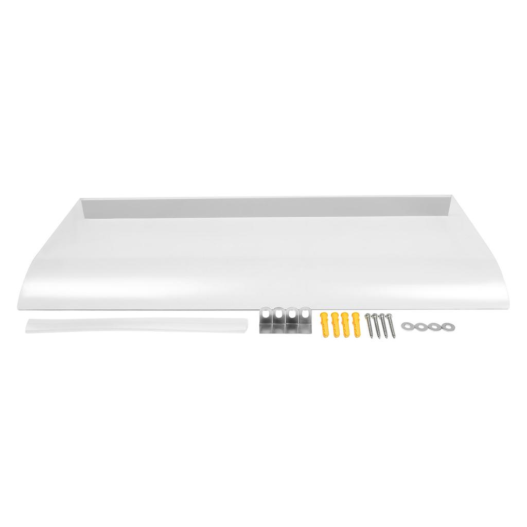 Durable front door canopy with 31.5*15.75in coverage, made of high-quality PC, protects against rain, sun, and wind, stylish