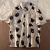 Schwarzes Katzen-Graffiti-Shirt für Männer und Frauen, Sommer, Retro, Sommermode, Trend, lässig, lockere Streetwear, lockeres, bequemes Paar, kurzärmeliges Oberteil, Harajuku