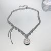 Smiling Thick Chain Couple Necklace Women's New Trendy Hip-Hop Sweatshirt Clavicle Chain Jewelry Accessories