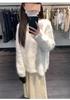 Women's Cozy Gray Imitation Mink Velvet Round Neck Sweater, Perfect for Autumn and Winter.