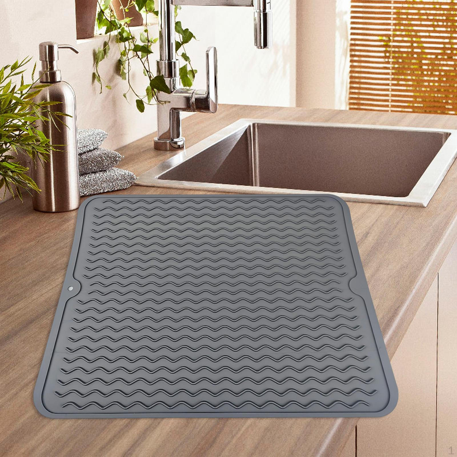 Dish Drying Mat for Kitchen Sink Surface Protector Dishes And Drawers dark grey_S 746₽