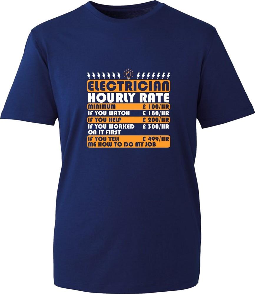 Funny Electrion Hourly Rate Tshirt Electrical Engineer Gift Unisex Tee Top S