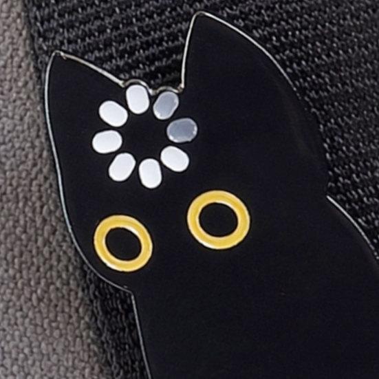 Yangyizhi 2/3Pcs Brooch Pin, Black Cat Design Lapel Decorative Badge with Standard Safety Versatile for Clothing Bags Hats Shoes
