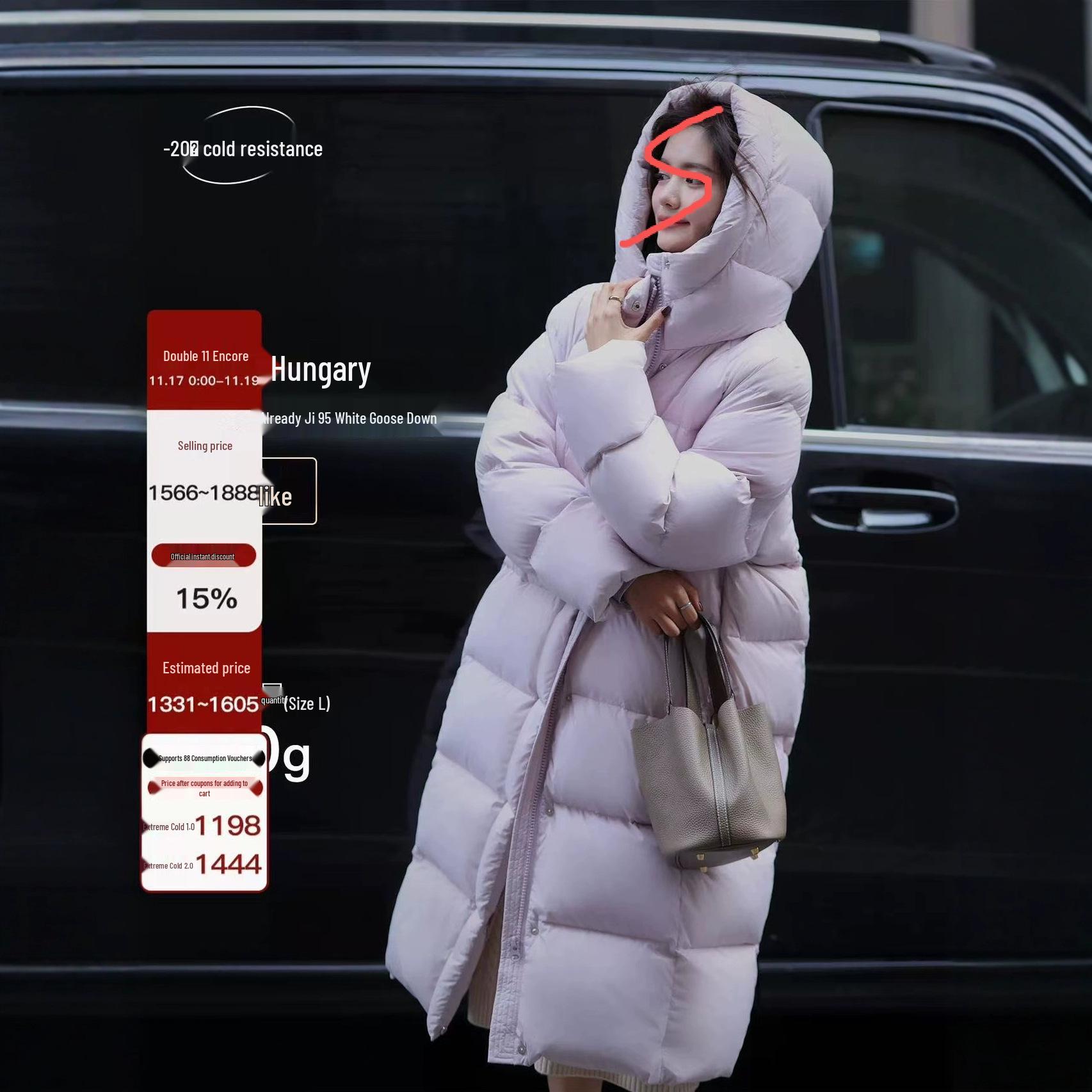 Holbardog Extreme Cold 95 White Goose Down Coat S синий