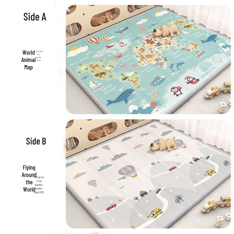 Dicke Faltbare Schaumstoff Krabbelmatte für Babys und Kinder - Geruchlos, Steckbar, Ideal für Wohnzimmer und Schlafzimmer