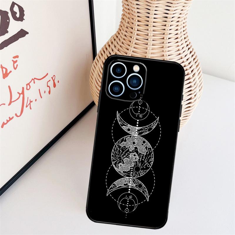 Occult Witchcraft Moon Gothic Witch Phone Case For iPhone 16 Pro Max 15 14 13 11 12 17 Pro Max mini 15 16 Plus 16e 17 Air Cover