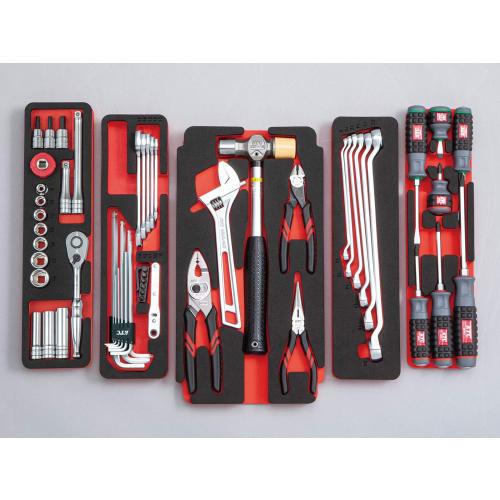 Kyoto Tool (KTC) 9.5 sq. 56-Piece Double-Door Metal Case Tool Set, Red, SK3562WZR