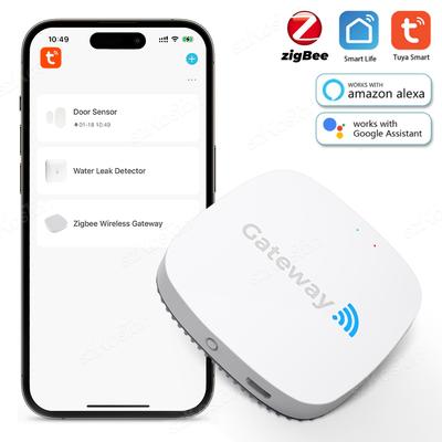Hub Passerelle Tuya ZigBee Appareil d'Automatisation Domotique Intelligente Pont Sans Fil Contrôle à Distance via l'Application Smart Life Fonctionne avec Alexa Google