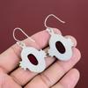 Boucles d'oreilles en labradorite rouge feu, en argent sterling 925, faites à la main, bijoux en pierres précieuses naturelles, cadeaux pour elle, boucles d'oreilles pendantes, bijoux en argent