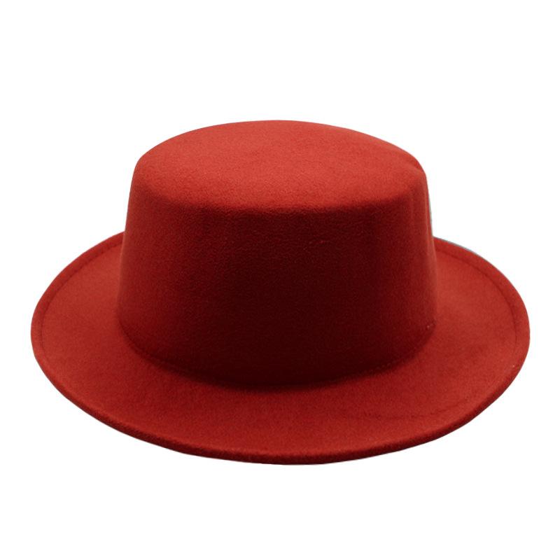 Unisex Retro Flat Brim Jazz Fedora - Autumn/Winter Wide Brim Hat for Street Style & Sunshade