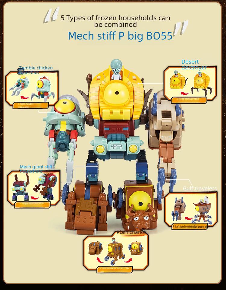 Xinlexin Alloy Plants Vs. Zombies Transforming Robot Assembly Toy Set