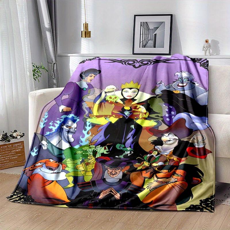 1pc. Cartoon Villains Blanket, Disney Villains Throw Blanket, Perfect for Bedding or Couch Cover, Soft Flannel Throw Blanket, Versatile & Co