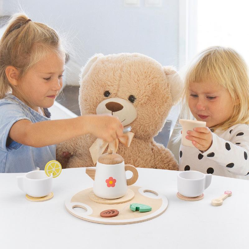 Wooden Afternoon Tea Set for Kids - Educational Role-Playing Toy