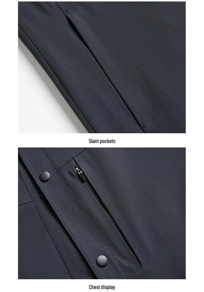 New Men's Spring Jacket: Seamless Welded Collar, Three-Proof, Easy Care, Micro-Elastic Casual Design