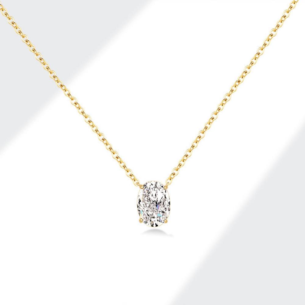 

Wong Rain Sparkling Solid 925 Silver Oval Cut 6*8 MM 8*10 MM Lab Sapphire Gems Pendant Necklace Fine Jewelry 45cm