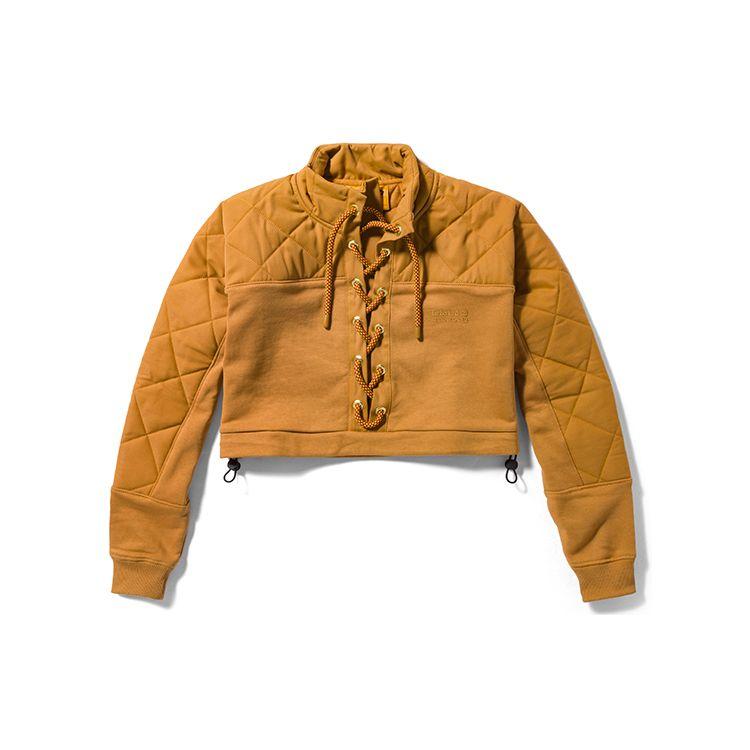 

Timberland Women s Cropped Quilted Lace-Up Sweatshirt Wheat A5PH2-P47 S