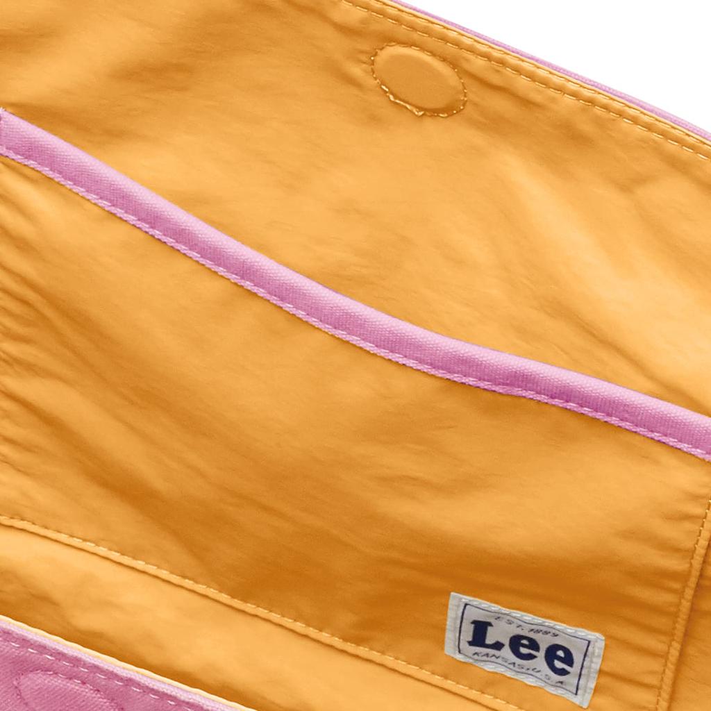 Lee Tote Bag with Overall Pocket, CanvasPolyester, Reversible, Size M, Size 41, PinkCamel