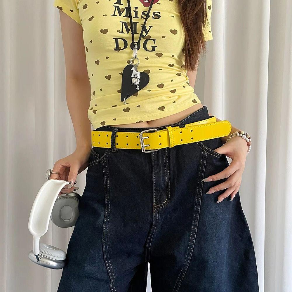 Versatile Wide Waist Belt Y2k Dress Jeans Belt Fashionable Women's Belt Streetwear