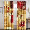 Merry Christmas Happy New Year Red Green Boy Window Curtains Blinds for Living Room Kids Bedroom Kitchen Door Home Decor 2Pieces
