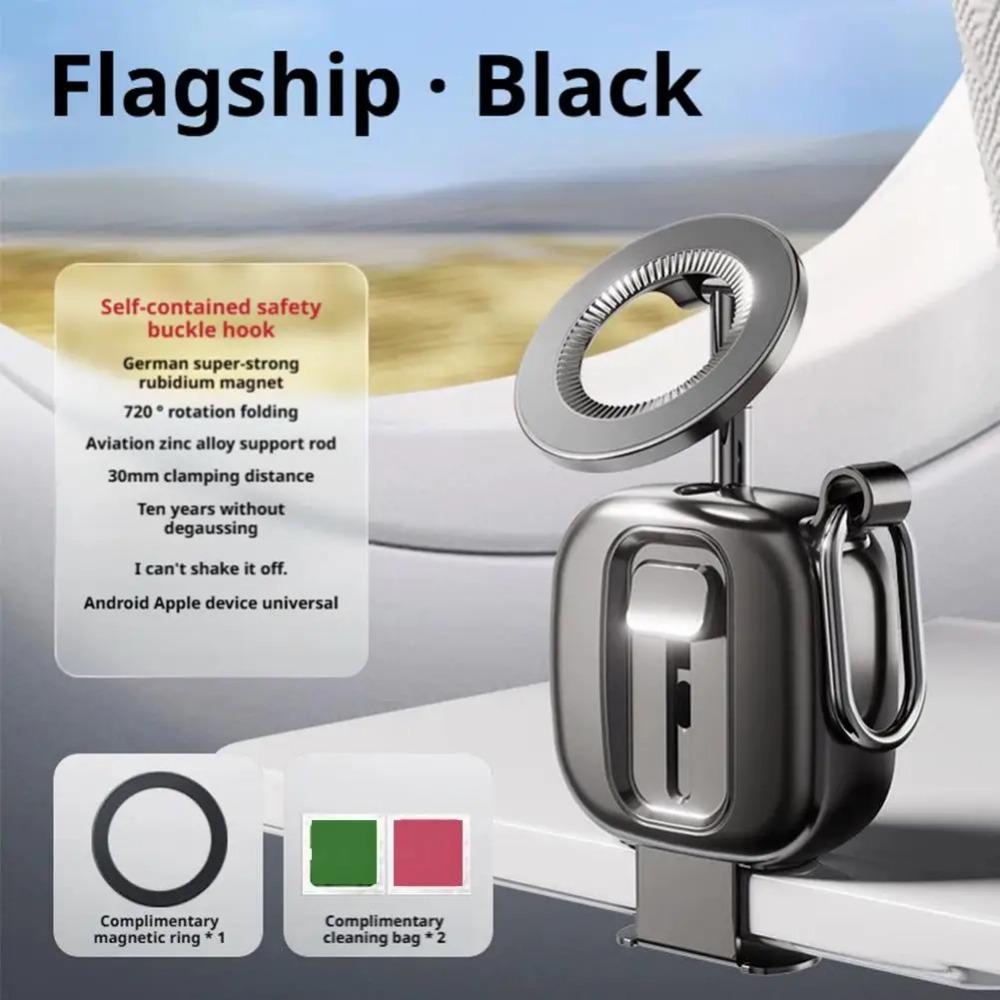 Magnetic Travel Phone Holder Foldable Tripod Stand 720° Rotation Universal Adjustment Safety-locking Hook Portable Phone Stand
