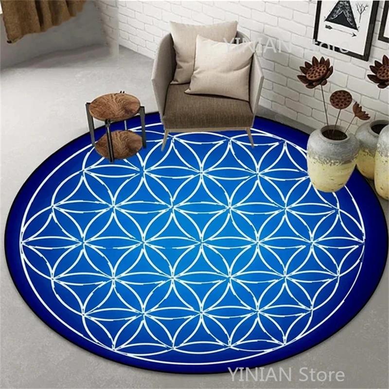 Geometry Round Carpet Cushion Living Room Bedroom Floor Mat Doormat Sofa Computer Chair Area Rug Dropshipping Wholesale