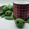 KX4B Handmade Crochet Animal Drink Heat Insulation Cup Mat Cotton Material for Hot Drinks