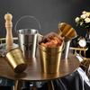 Portable 304 Stainless Steel Ice Bucket With Handle Beer Champagne Cooler Bucket Party Utensils French Fry Snack Bucket