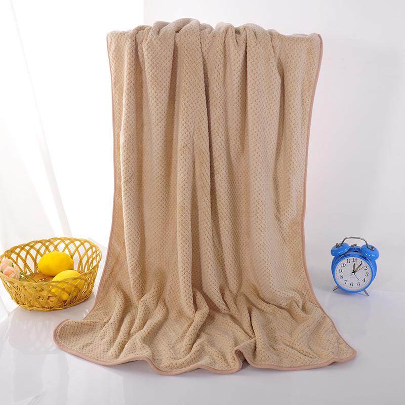 140X70cm Bath towel coral plush pineapple plaid adult absorbent bath towel children soft bathrobe beach towel