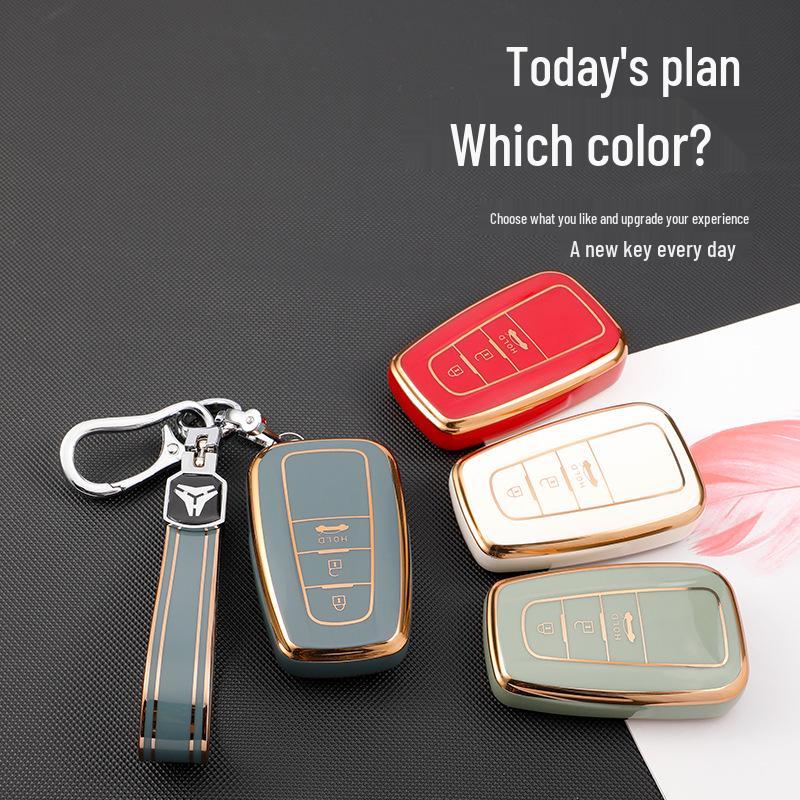 Toyota Crown Corolla Camry Sedan Gold TPU Soft Key Cover for Women