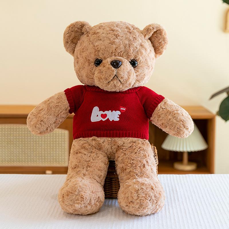Pullover Bär Puppe niedlicher Teddybär Plüschtier sitzender Stil als Herz Umarmungsbär Mädchen Geschenk