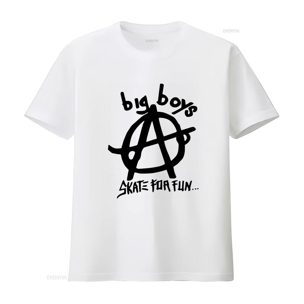 Big Boys Punk Band T Shirt Skate for Fun Design Trendy Streetwear Lovers Vintage Washed Top For Everyday Wear Graphic Fashion
