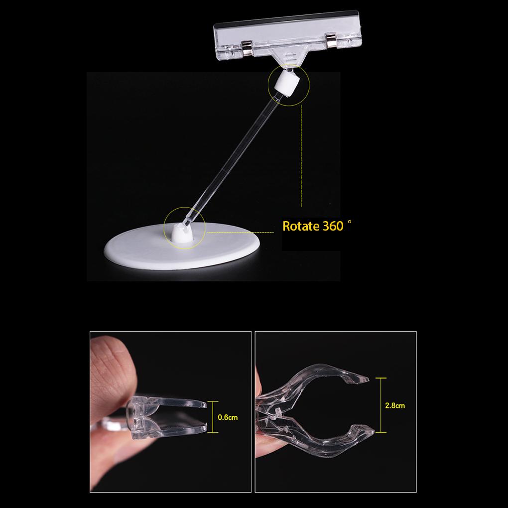 20pack/lot Practical Clear Sign Holder Clip For Wide Application Easy To Transparent Plastic Clip As Shown