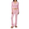 European and American New Knitted Hood Set Women Clothes Fashion Sexy High Waist Long Sleeve Trousers Two-piece Set