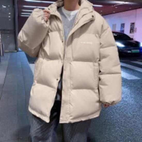Hooded Cotton Coat Men's Winter Loose Thickened Cotton Jacket Trendy Brand Couple Student Bread Cotton Coat Warm Jacket Plus Size Men