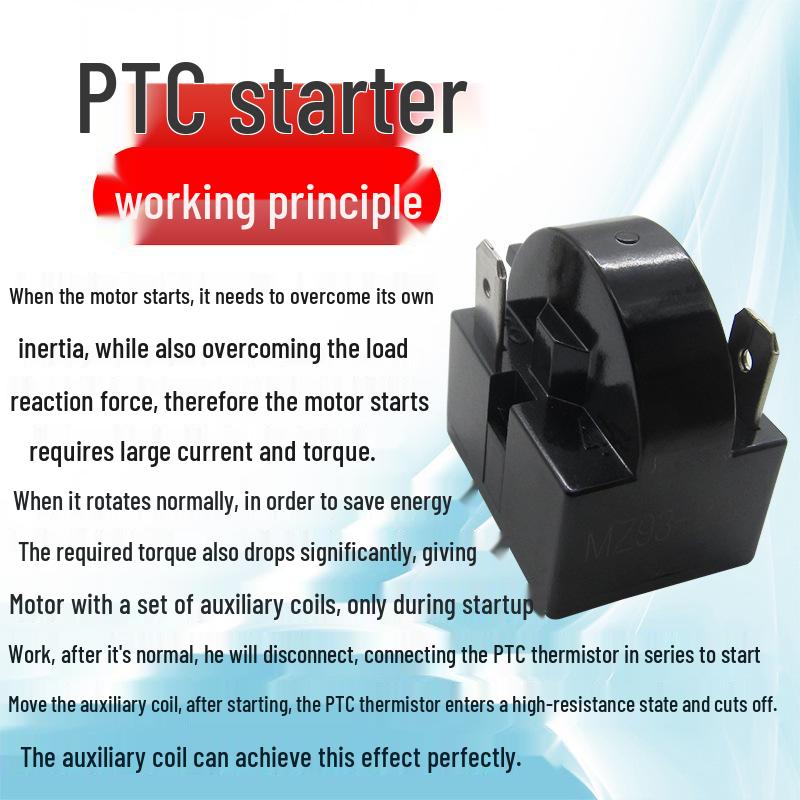 PTC Refrigerator Compressor Starter 3-Pin Protector for Large Chip Refrigeration