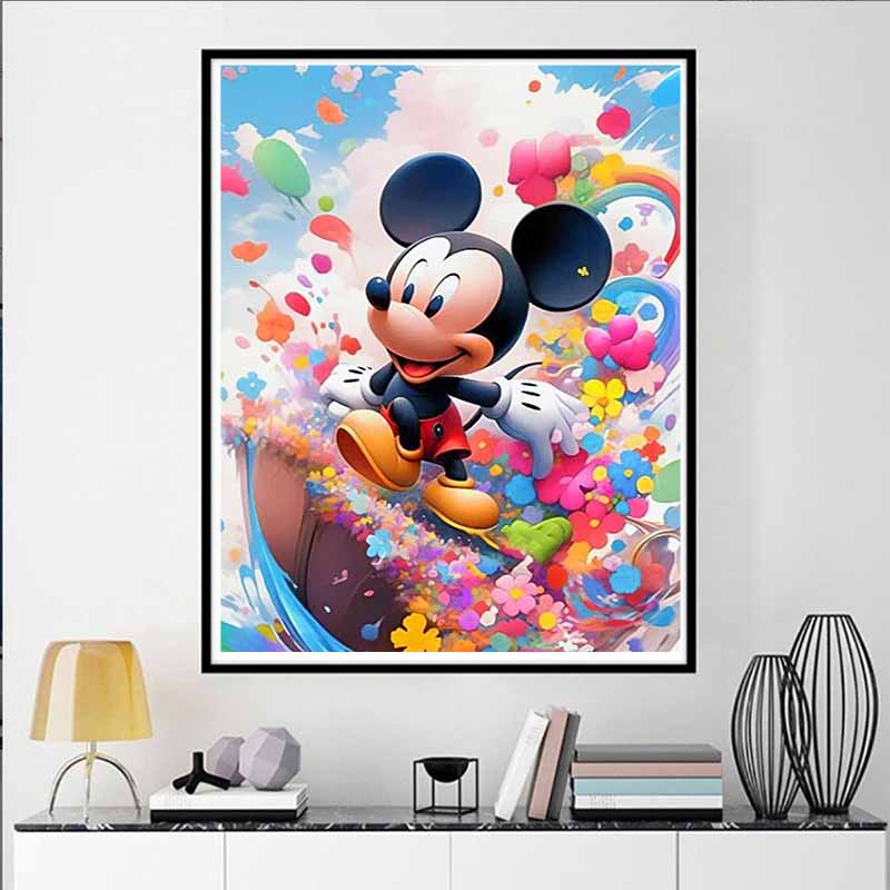 Disney Diamond Painting Mickeys Colorful Carnival Trendy Illustration Mosaic Art DIY Cross Stitch Embroidery Set Full Diamond Home Decor Gift