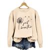 European & American 'Just Breathe' Dandelion Print Sweatshirt - Women's Casual Fashion Top