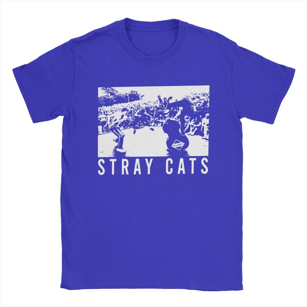 Novelty Band Stray Cats T-Shirts for Men Round Collar 100% Cotton T Shirts Short Sleeve Tee Shirt Plus Size Clothes