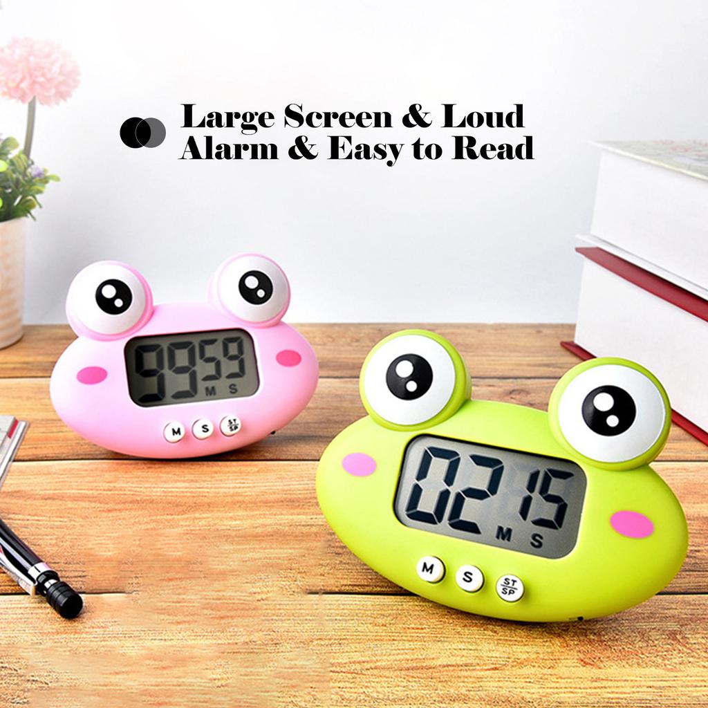 Digital Kitchen Timer Cute Animal Timer with Strong Magnet Back Stand Loud Alarm Large Screen Cooking Timer Clock for Time Management Workout Baking