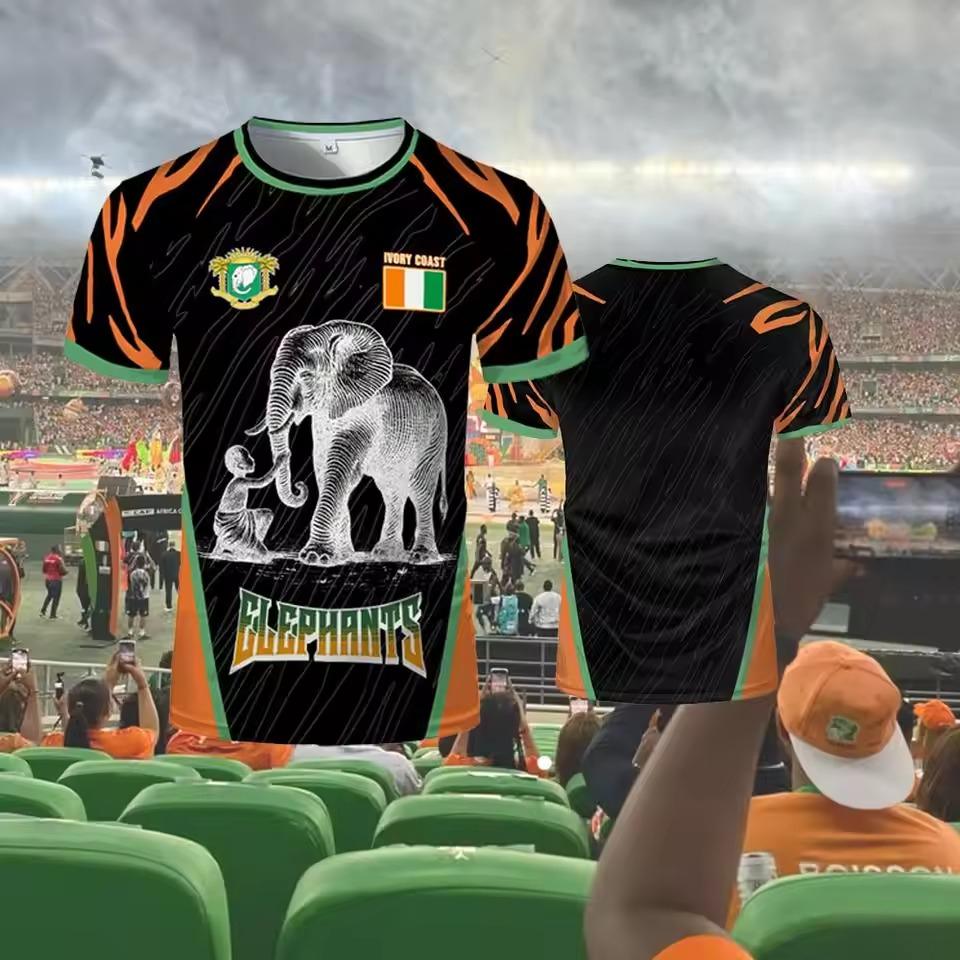 2026 New Ivory Coast Themed T-shirt Outdoor Sports Breathable Quick-drying Jersey Unisex Africa Cup Of Nations Fan Jersey