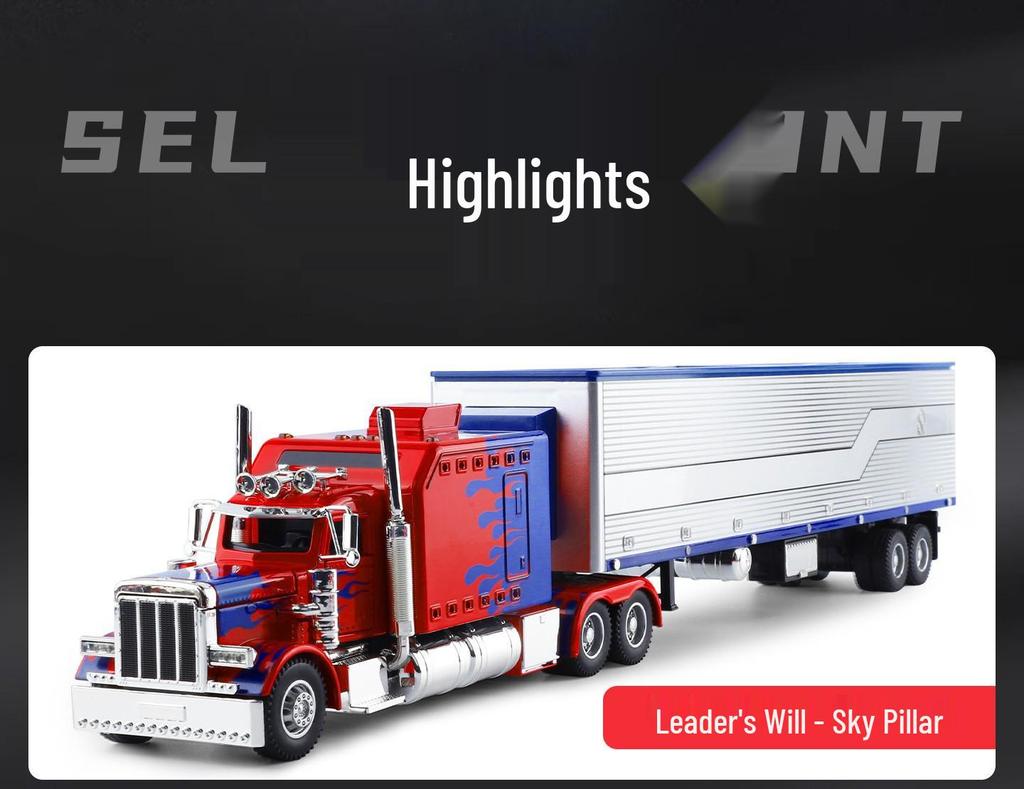 1:24 Peterbilt 389 Alloy Semi-Truck Model with Pull-back, Sound, and Light Features