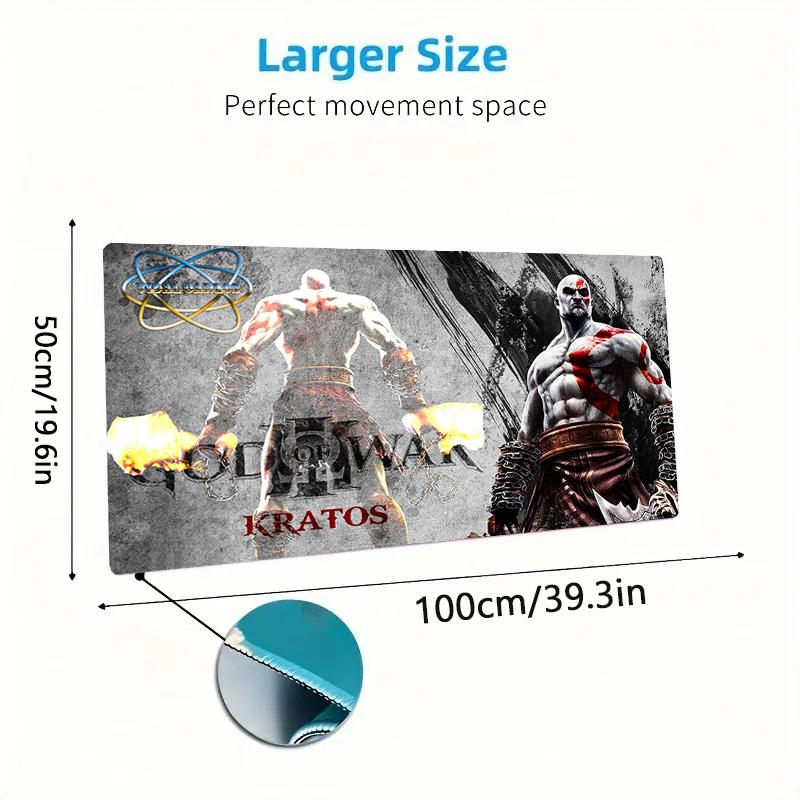 God of War Color Mouse Pad Large Gaming Table Cushion Non-slip Laptop Tablet Big Mousepad XXL Mat Mini PC Playmat With Lock edge