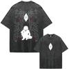 Oyasumi Gute Nacht Punpun Gott Tanaka Manga Vintage Gewaschenes T-Shirt Herren Damen Kleidung Mode Harajuku Lässiges T-Shirt Streetwear